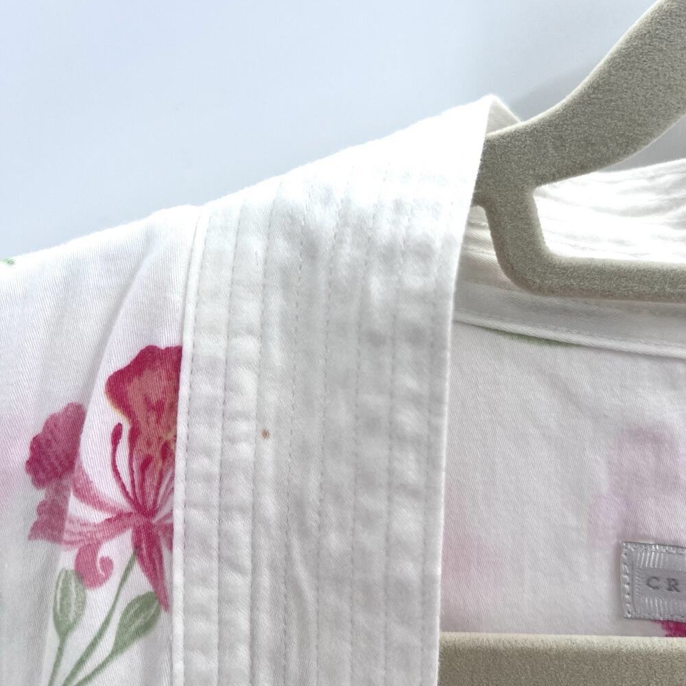 Vintage CRABTREE & EVELYN Long Nightgown Kimono Robe White Pink Floral Medium - Picture 8 of 9